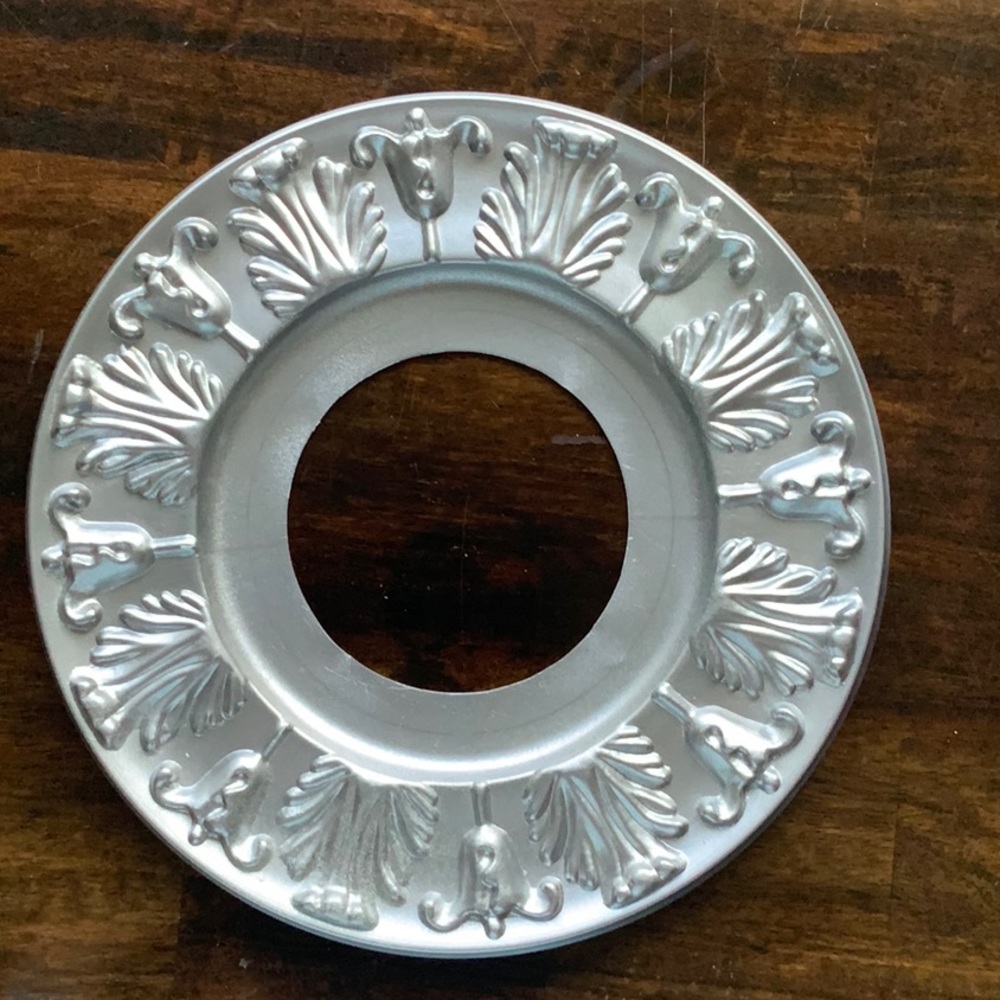 Decorative Silver Plate with Embossed Design